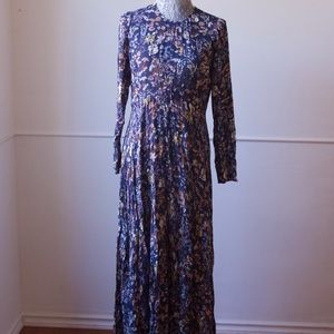 Floor-length Vintage Floral Dress.